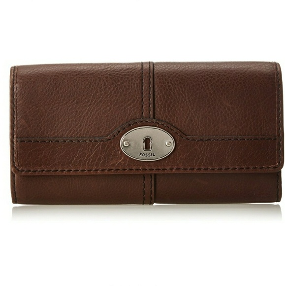 Fossil Handbags - ★Brown pebble leather fossil wallet